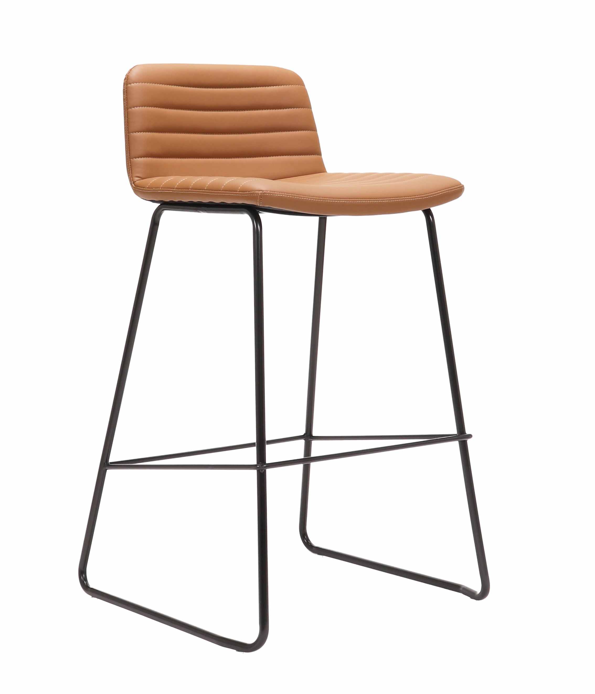 Pixel Bar Stool - Amber PU with Black Frame